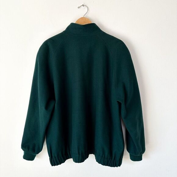 Pendleton Vintage Women’s Virgin Wool Jewel Evergreen Oversized Mock Neck Bomber - Picture 3 of 13